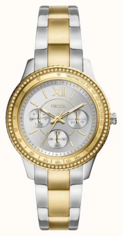 Fossil Women's Stella Sport | Silver Dial | Two Tone Stainless Steel Bracelet