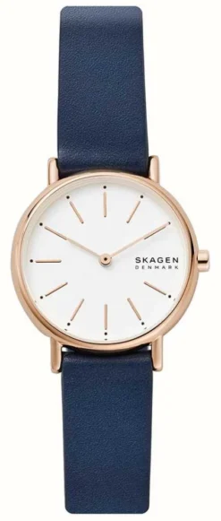 Skagen Signatur Blue Leather Strap Watch