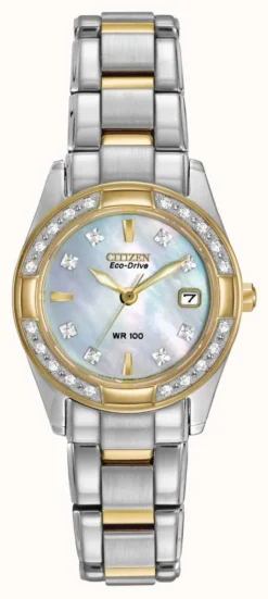 Citizen Women's Regent 28 Diamond Stainless Steel & Gold IP Watch