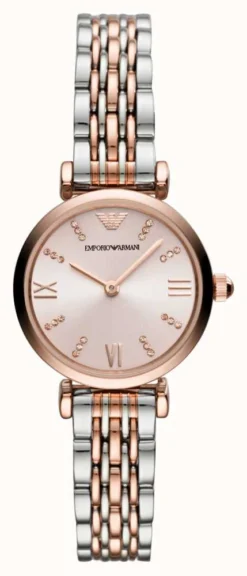 Emporio Armani Women's | Pink Dial | Two Tone Stainless Steel Bracelet