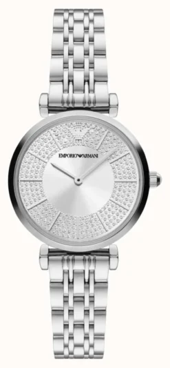 Emporio Armani Women's | Silver Crystal Set Dial | Stainless Steel Bracelet