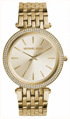 Michael Kors Darci Gold-Toned Crystal Set Bezel Watch