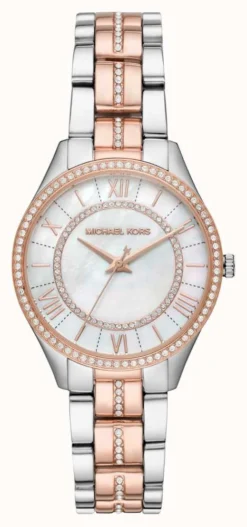 Michael Kors Women's Lauryn Two Tone Crystal Set Watch