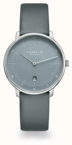 STERNGLAS Women's Naos XS | Flora Edition | Grey Dial | Grey Leather Strap