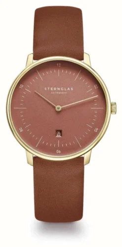 STERNGLAS Women's Naos XS Flora Terracotta | Terracotta Leather Strap