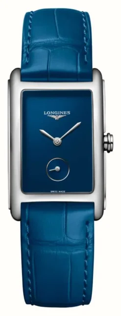 LONGINES DolceVita Blue Dial Blue Leather Strap Watch