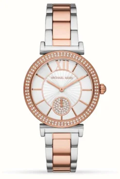 Michael Kors Women's | Abbey | White Stone Set Dial | Two Tone Steel Bracelet
