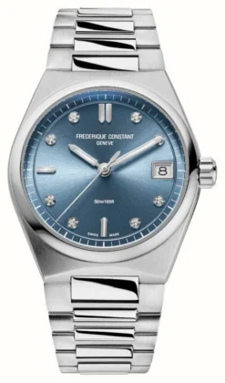 Frederique Constant Highlife Women's Quartz Blue Dial Stainless Steel Bracelet