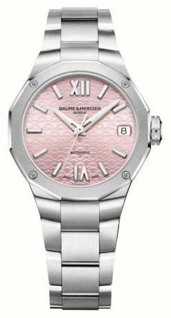 Baume & Mercier Riviera Automatic Pink Dial Stainless Steel Bracelet