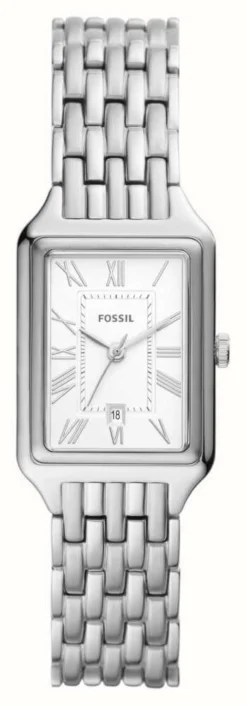 Fossil Women's Raquel | White Rectangular Dial | Stainless Steel Bracelet