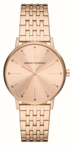 Armani Exchange Rose Gold Crystal Set Dial | Rose Gold PVD Bracelet