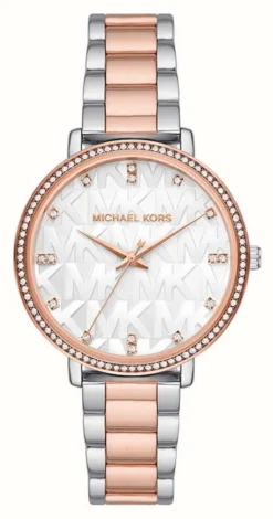 Michael Kors Women's | Pyper | White Stone Set Dial | Two Tone Steel Bracelet